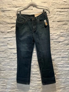 Neu mit Etikett Talbots Petites Damenjeans Boot Leg Stretch Denim indigo dunkle Rinse Größe 6P - Bild 1 von 9