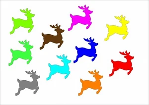 10x Iron-On Patch Miniblings 28mm Flock Deer - Picture 1 of 15
