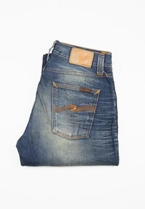 383 Nudie Sharp Bengt Organic Authentic Worn Dark Blue Jeans size 30/34 - Picture 1 of 7
