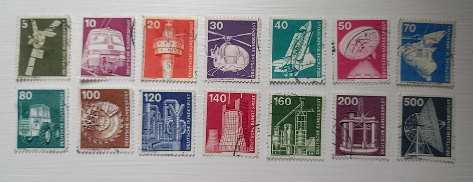Complete Germany / D. Bundespost used stamp set: 1975 Industry & Technology - Image 1 of 1