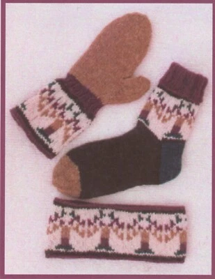 Dawn Brocco Knitting Pattern #3 Tree of Life Accessories Mittens, Headband, Sock - Image 1 of 2