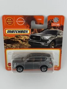 2024 Matchbox 2022 Infiniti QX80 Gray Car 1/64 Toy Vehicle Mattel Short Card NEW - Picture 1 of 6