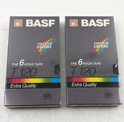 BASF EXTRA LOT DE 6 x VHS K7 VIDEO 5 X 120 mn 2 H + 1 X 180 HAUTE QUALITÉ NEUF | UK
