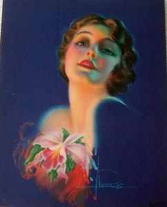 Calendario original ROLF ARMSTRONG 1940 chica artística, iris - Imagen 1 de 4