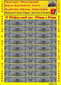 Scalextric Slot Car 1/32 Building Barrier Trackside Stickers Decals sheet 23 - Picture 1 of 3