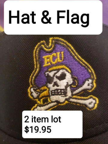 👉Lot New East Carolina Pirates Adidas Golf Visor + 3 X 5 Flag Banner University Cover