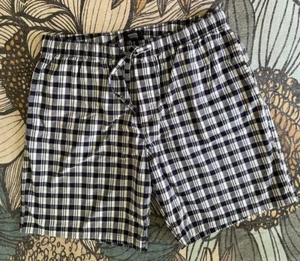 Nordstrom Men’s Shop size XL Classic Short Black Plaid Casual Drawstring Cotton - Picture 1 of 4