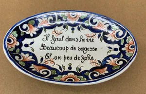 Piatto spilla sapone francese Saut dan la vie beaucoup de sagesse et un peu ce sofie - Foto 1 di 2