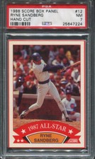 PSA 7 NR MINT 1988 SCORE BOX PANEL RYNE SANDBERG #12 CUBS 47224 B177