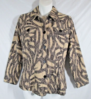 Baxter & Wells 小号夹克卡其色蓝色挂毯刺绣纹理米色 — 第 1/4 张图片