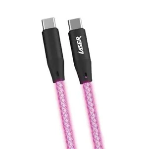 Cable láser 1M LED USB-C 60W carga rápida arco iris trenzado sincronización/carga - Imagen 1 de 3
