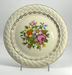 Taylor Smith Dinner Plates Petit Point Vintage  Floral 9.25" Lace Petite Laurel - Picture 1 of 4