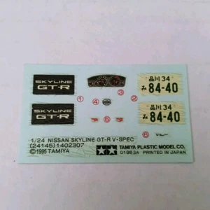 Tamiya n.145 Nissan Skyline GT-R V Specs R33 24145 *Solo foglio decalcomania* 1995 - Foto 1 di 5