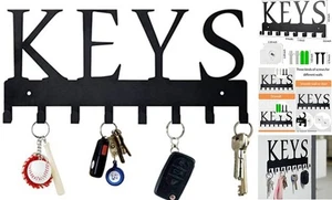 Key Holder Wall Mount, Metal Key Holder for Wall Decorative with 8 Key Hooks, - Picture 1 of 7