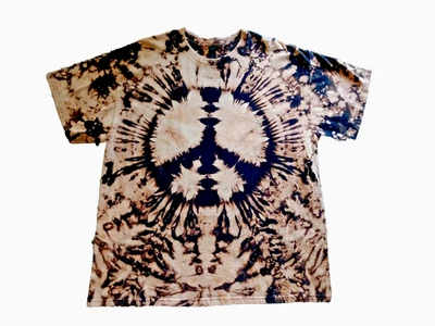 Camisa unissex masculina feminina Peace branqueada feita à mão tamanho XL algodão hippie T191 - Imagem 1 de 3