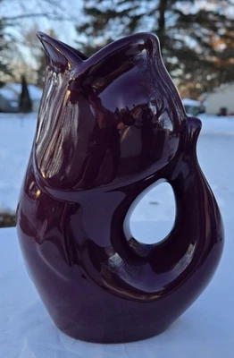 Бургундский 9,5 в 2006 Gurglepot рыбы кувшин керамическая керамика посудомоечная машина безопасный изящный - Изображение 1 из 4