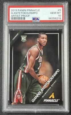 GIANNIS ANTETOKOUNMPO PSA 10 2013-14 PANINI PINNACLE NO5 ДЕБЮТАНТ ХУДОЖНИК ДОКАЗАТЕЛЬСТВО RC - Изображение 1 из 2