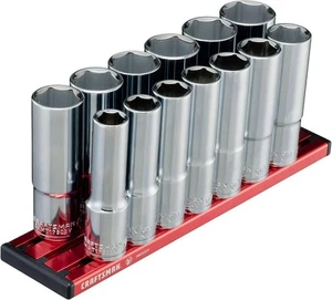 CRAFTSMAN V-SERIES Socket Set, Deep MM, 1/2" Drive, 13 Piece (CMMT17595V) - NEW - Picture 1 of 13