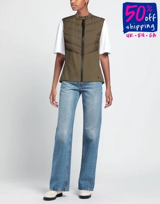 RRP €290 WOOLRICH Juniata Down Quilted Gilet Size M Green Lightweight - Image 1 of 4