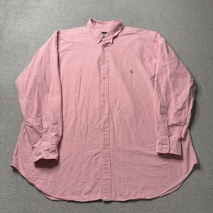 Ralph Lauren Shirt Mens 3XLT XXXLT Tall Pink Button Down Flesh Pony Preppy - Picture 1 of 11