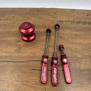Ringle Slamma Jamma Headset / Twister Mountain Bike Skewer Set Red Vintage MTB - Picture 1 of 13