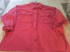 Mujer Talla 2x Rewind Rosa Manga Larga 💗 Camisa Abotonada Gran Tamaño Usada en Excelente Condición - Imagen 1 de 10