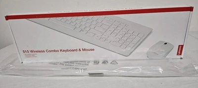 Brand New Sealed White Lenovo 510 Wireless Combo Keyboard & Mouse US English  - Image 1 of 4
