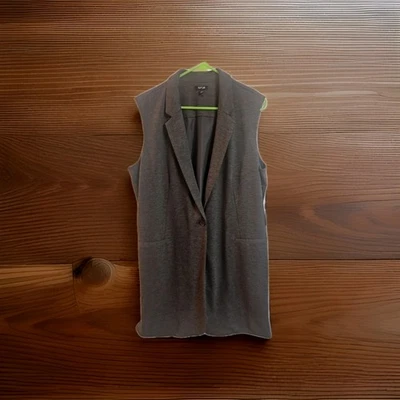 Apt 9 Women's XL Vest Long Waist Single Button Double Breast Workwear -Dark Gray - Image 1 of 4