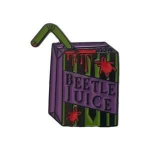 Beetlejuice Purple Juice Box Enamel Lapel Hat Bookbag Pin Brooch Badge - Picture 1 of 7