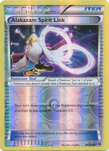 Pokemon - Alakazam Spirit Link - 90/124 - Uncommon - Reverse Holo - XY - Fates C - Image 1 of 1