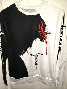 Junior Größe Small JESUS VORNE HINTEN SHIRT OBERTEIL Langarm DOPPELSEITIG SCHÖN! - Bild 1 von 2