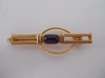 DE COLECCIÓN SWANK KLIP Metal Dorado con Piedra Granate Oscuro Para Hombre Corbata Clip Barra Accesorio Foto 1 de 3