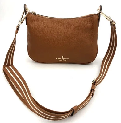 Bolso Bandolera Kate Spade 'Rosie' Cuero Guijarro Marrón con Acentos Dorados (+COA) Foto 1 de 4
