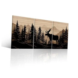 Moose Wall Art Cabin Decor Rustic Farmhouse Bedroom Bathroom Living Room - Picture 1 of 7
