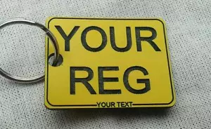 Schlüsselanhänger Nummernschild MOTORRAD personalisiert GRAVUR TEXT - Bild 1 von 1