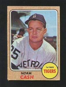 #256 NORM CASH, Tigers - 1968 Topps: P/F/G, pin holes, crease 970010e