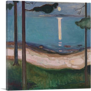 ARTCANVAS Moonlight 1895 Leinwand Kunstdruck von Edvard Munch - Bild 1 von 11
