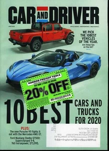 Car and Driver Magazine January 2020 10 Best Cars and Trucks for 2020 - Picture 1 of 2