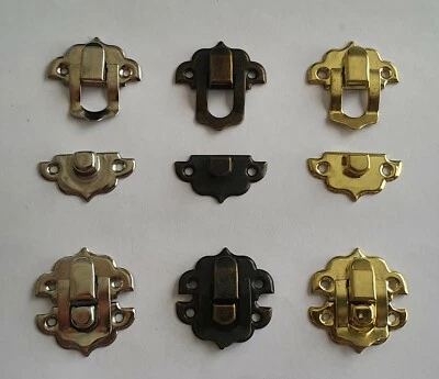 Docorative Small Hasp Multicolour Door Clasp Latch Box Chest Lid Lock Catch - Image 1 of 4