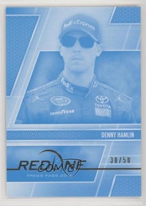 2014 Press Pass Redline Color Proof Cyan /50 Denny Hamlin #23