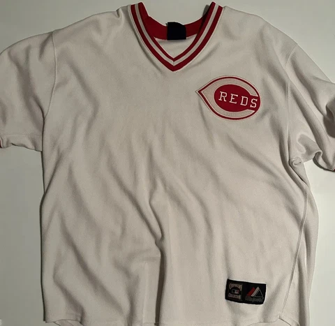 Cincinnati Reds Majestic Johnny Bench Jersey White Sz 2XL White Cover