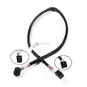 65cm Mini SAS SFF-8643 HD 90° Angle Elbow to Mini SAS SFF-8643 Data Cable - Picture 1 of 11