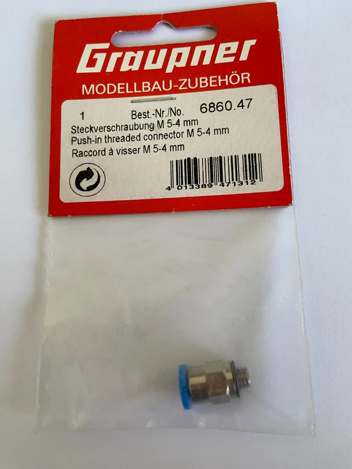 CONECTOR ROSCADO PUSH-IN GRAUPNER NO 6860.47 M 5-4 MM Foto 1 de 1