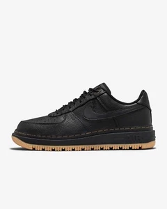 Autentica Nike Air Force 1 LUXE® (uomo UK 7,5, 10 e 10,5) tomaia in pelle nera - Foto 1 di 13