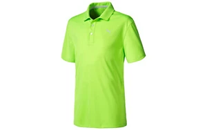 PUMA Golf Rickie Fowler Youth Jr Junior Kids POUNCE Polo pick size Green Gecko - Picture 1 of 2
