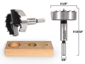 Broca de acero forstner de 2-1/8"" de diámetro - vástago de 3/8"" - Yonico 43033S - Imagen 1 de 1