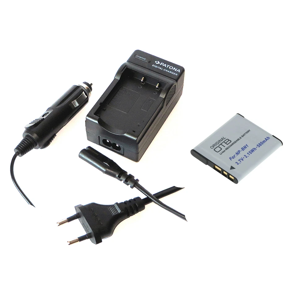 PATONA, OTB Akku und Ladegerät für Sony Cyber-shot DSC-W310 DSC-W810 DSC-W830 NP-BN1 NP-BN