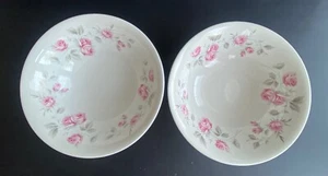 Johnson bros ironstone snow white 8” vegetable bowls set of 2 pink roses - Bild 1 von 6
