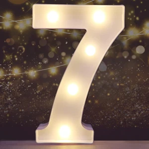 Pooqla Battery-Operated LED Marquee Number Lights for Events and Decor (7) - Picture 1 of 7