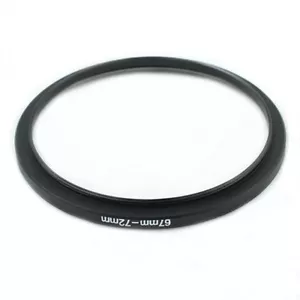 67-72mm 67mm to 72mm Step-Up Metal Filter Ring Adapter Black 67-72 - Picture 1 of 2